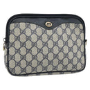 GUCCI GG Supreme Shoulder Bag PVC Navy Gold 97 02 068 Auth 165251-1