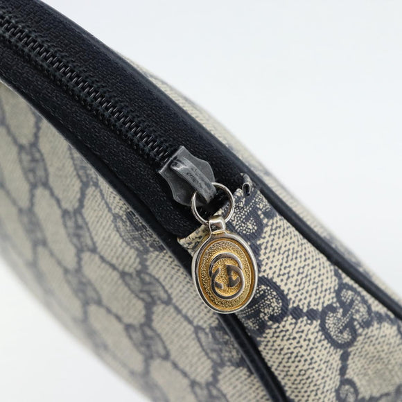 GUCCI GG Supreme Shoulder Bag PVC Navy Gold 97 02 068 Auth 165251