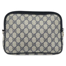 GUCCI GG Supreme Shoulder Bag PVC Navy Gold 97 02 068 Auth 165251-3
