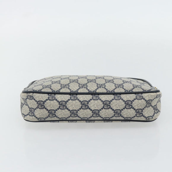 GUCCI GG Supreme Shoulder Bag PVC Navy Gold 97 02 068 Auth 165251