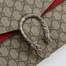 GUCCI GG Supreme Dionysus Chain Shoulder Bag PVC Beige Silver 400249 Auth 165253-18