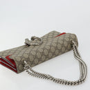 GUCCI GG Supreme Dionysus Chain Shoulder Bag PVC Beige Silver 400249 Auth 165253-6