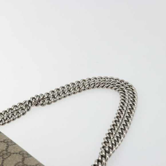 GUCCI GG Supreme Dionysus Chain Shoulder Bag PVC Beige Silver 400249 Auth 165253