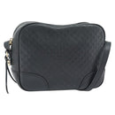 GUCCI Micro GG Canvas Guccissima Bag Leather Black Gold 449413 Auth 165255-1