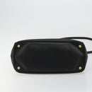 PRADA Galleria Hand Bag Safiano Leather 2way Black Gold Auth 165258A-5