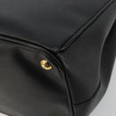 PRADA Galleria Hand Bag Safiano Leather 2way Black Gold Auth 165258A-18