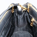 PRADA Galleria Hand Bag Safiano Leather 2way Black Gold Auth 165258A-24