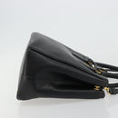 PRADA Galleria Hand Bag Safiano Leather 2way Black Gold Auth 165258A-3
