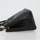 PRADA Galleria Hand Bag Safiano Leather 2way Black Gold Auth 165258A-4