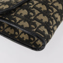 Christian Dior Trotter Canvas Shoulder Bag Navy Gold Auth 165259-15