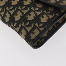 Christian Dior Trotter Canvas Shoulder Bag Navy Gold Auth 165259-16