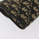 Christian Dior Trotter Canvas Shoulder Bag Navy Gold Auth 165259-17