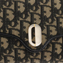 Christian Dior Trotter Canvas Shoulder Bag Navy Gold Auth 165259-19