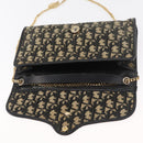 Christian Dior Trotter Canvas Shoulder Bag Navy Gold Auth 165259-9