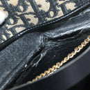 Christian Dior Trotter Canvas Shoulder Bag Navy Gold Auth 165259-10