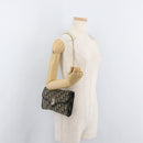 Christian Dior Trotter Canvas Shoulder Bag Navy Gold Auth 165259-22