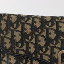 Christian Dior Trotter Canvas Shoulder Bag Navy Gold Auth 165259-2
