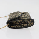Christian Dior Trotter Canvas Shoulder Bag Navy Gold Auth 165259-5