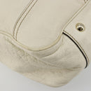 GUCCI Princi Tote Bag Leather White Gold 163805 Auth 165261-13