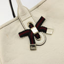 GUCCI Princi Tote Bag Leather White Gold 163805 Auth 165261-14