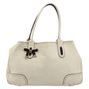 GUCCI Princi Tote Bag Leather White Gold 163805 Auth 165261-2