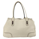 GUCCI Princi Tote Bag Leather White Gold 163805 Auth 165261-3