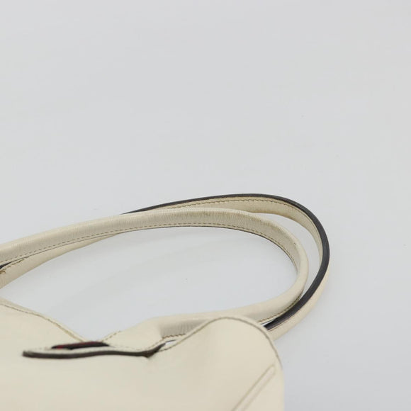 GUCCI Princi Tote Bag Leather White Gold 163805 Auth 165261