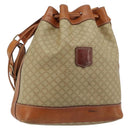 CELINE Macadam Canvas Umhängetasche PVC Beige Gold Auth 165262-1