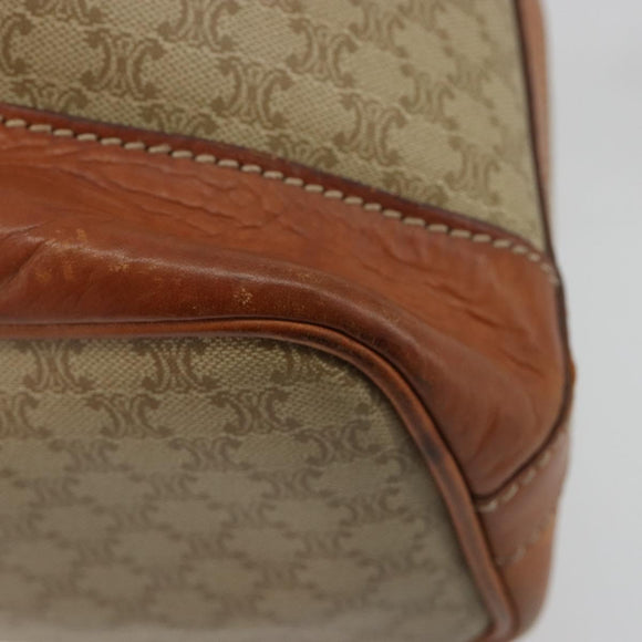 CELINE Macadam Canvas Umhängetasche PVC Beige Gold Auth 165262