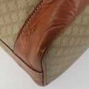 CELINE Macadam Canvas Umhängetasche PVC Beige Gold Auth 165262-9