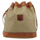 CELINE Macadam Canvas Umhängetasche PVC Beige Gold Auth 165262-13
