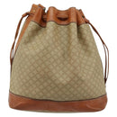 CELINE Macadam Canvas Umhängetasche PVC Beige Gold Auth 165262-2