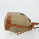 CELINE Macadam Canvas Umhängetasche PVC Beige Gold Auth 165262-3