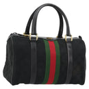 GUCCI GG Canvas Web Sherry Line Hand Bag Black Gold 012 3841 28 39 Auth 165263A-1