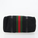 GUCCI GG Canvas Web Sherry Line Hand Bag Black Gold 012 3841 28 39 Auth 165263A-5