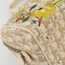 Christian Dior Trotter Canvas Romantic Hand Bag PVC Beige Silver Auth 165275V-11