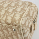 Christian Dior Trotter Canvas Romantic Hand Bag PVC Beige Silver Auth 165275V-12