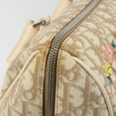 Christian Dior Trotter Canvas Romantic Hand Bag PVC Beige Silver Auth 165275V-16