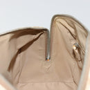 Christian Dior Trotter Canvas Romantic Hand Bag PVC Beige Silver Auth 165275V-20