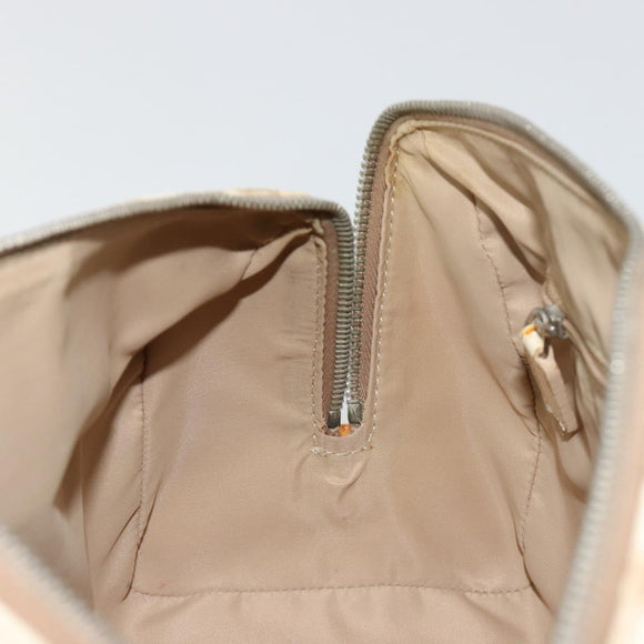 Christian Dior Trotter Canvas Romantic Handtasche PVC Beige Silber Auth 165275V