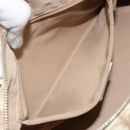 Christian Dior Trotter Canvas Romantic Hand Bag PVC Beige Silver Auth 165275V-22