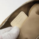 Christian Dior Trotter Canvas Romantic Hand Bag PVC Beige Silver Auth 165275V-23