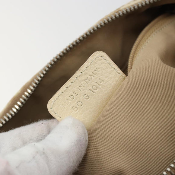 Christian Dior Trotter Canvas Romantic Handtasche PVC Beige Silber Auth 165275V