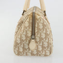 Christian Dior Trotter Canvas Romantic Hand Bag PVC Beige Silver Auth 165275V-4