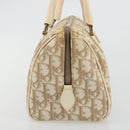 Christian Dior Trotter Canvas Romantic Hand Bag PVC Beige Silver Auth 165275V-5