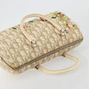 Christian Dior Trotter Canvas Romantic Hand Bag PVC Beige Silver Auth 165275V-6