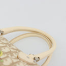 Christian Dior Trotter Canvas Romantic Hand Bag PVC Beige Silver Auth 165275V-8