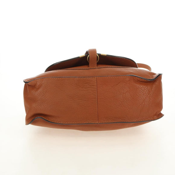Chloe Marcie Hand Bag Leather 2way Brown Gold Auth 165276V