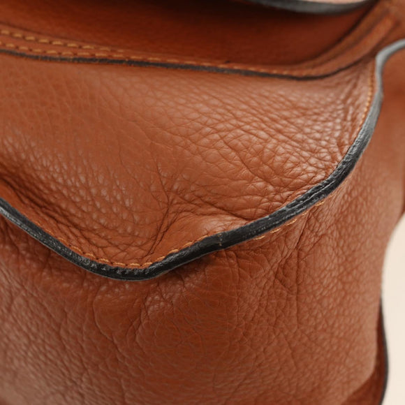 Chloe Marcie Hand Bag Leather 2way Brown Gold Auth 165276V