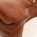 Chloe Marcie Hand Bag Leather 2way Brown Gold Auth 165276V-20